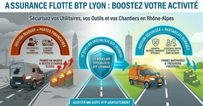 Flotte de véhicules BTP à Lyon