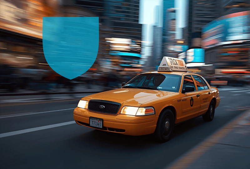 Taxi bien assuré en ville 