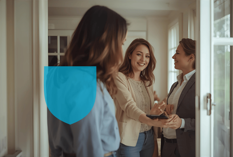 Agent immobilier en visite