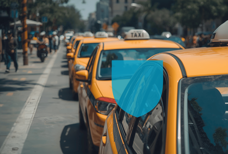 Assurance flotte de taxis en pleine rue