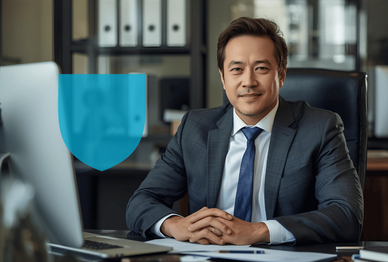 Chef d'entreprise dans son bureau