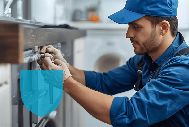 Plombier avec sa protection décennale