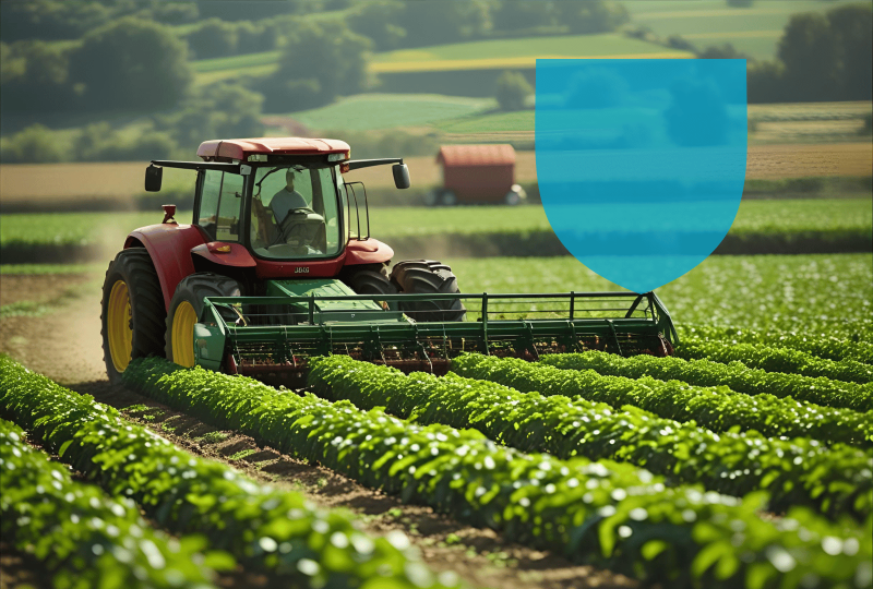 Tracteur dans un champ