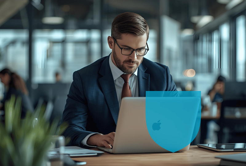 Professionnel sur son lieu de travail avec sa MRP