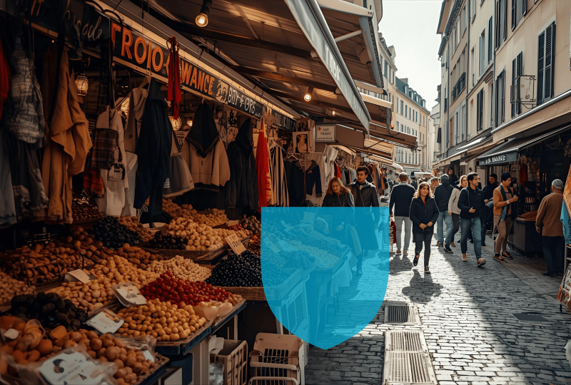 Commercant dans la rue bénéficiant d'une MRP
