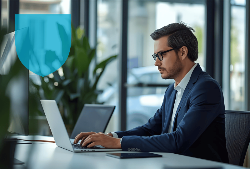 RC pro vs RC d'exploitation professionnel devant son bureau