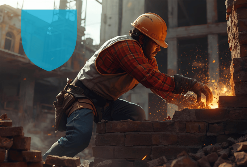 Maçon en activité à Dommartin