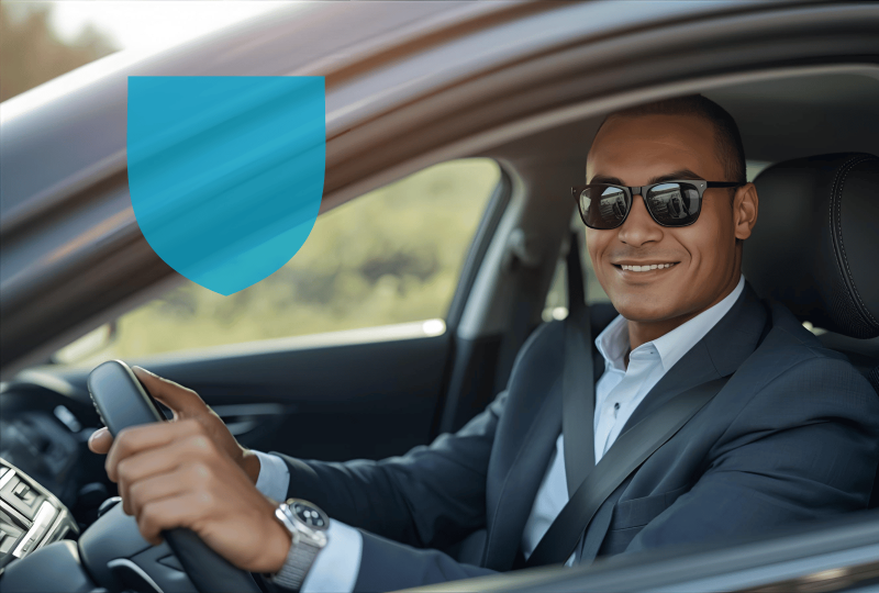 Conducteur dans son véhicule professionnelle