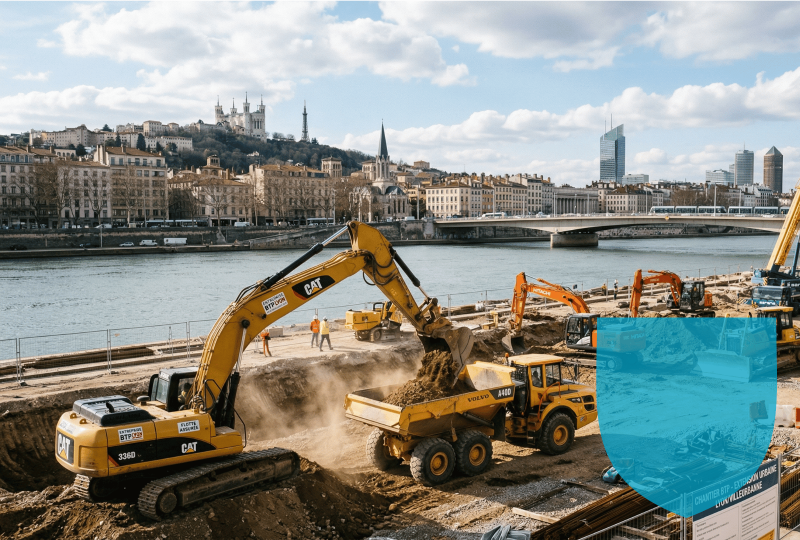Engins de chantier à Lyon
